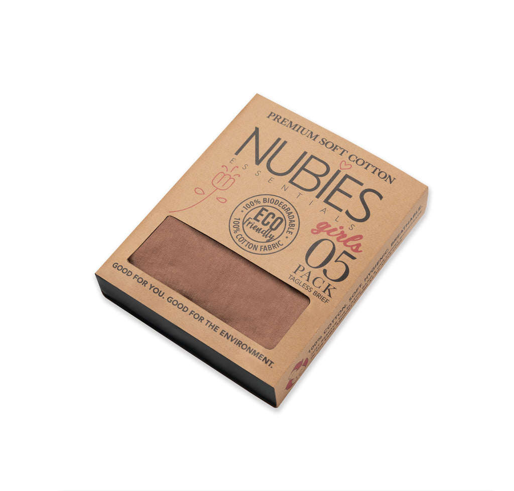 Nubies Essentials Girls' 3pk Cami - Tan 6