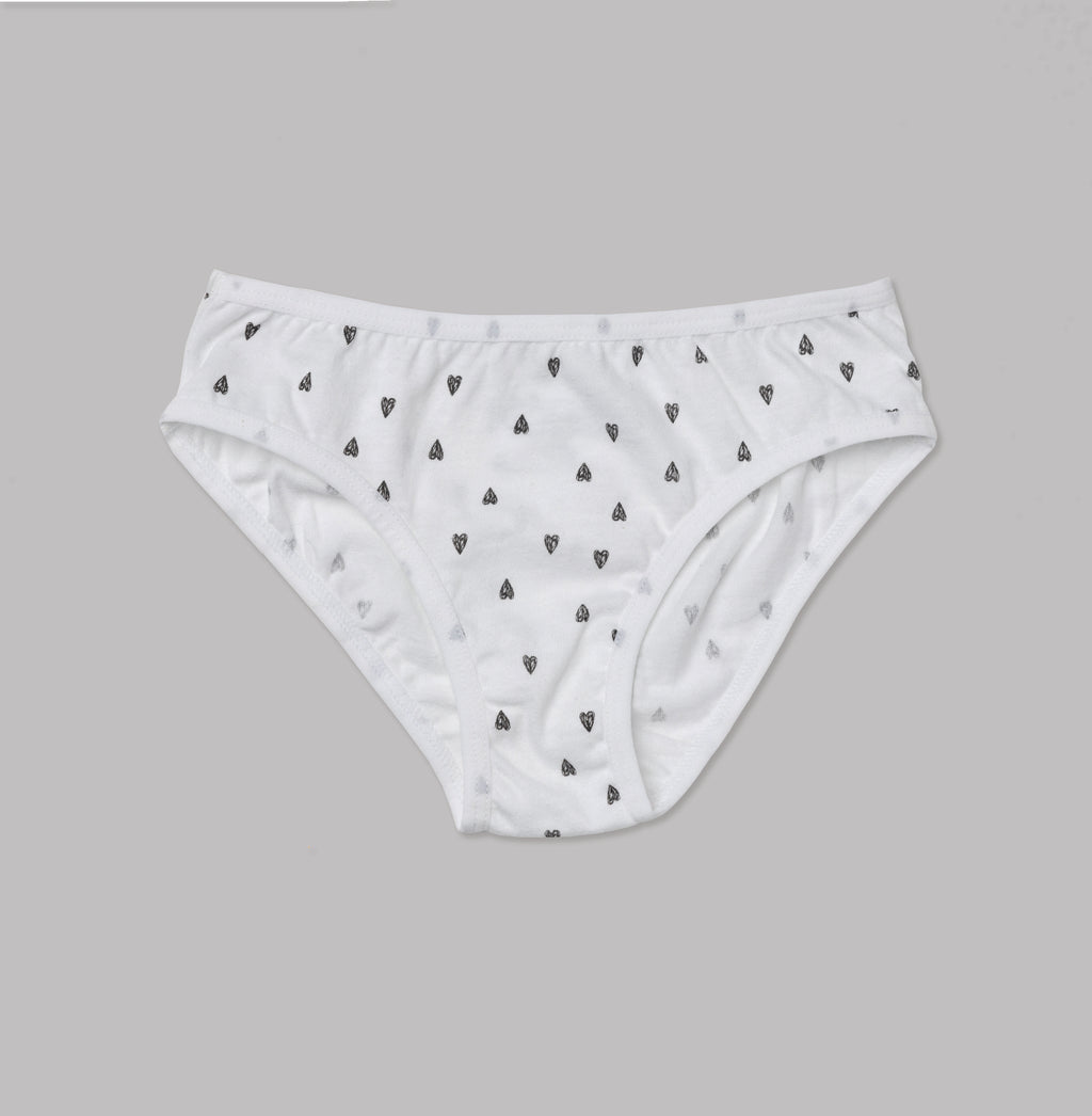 Nubies Essentials Girls' 5pk Heart and Star Print Underwear - Black/White 8